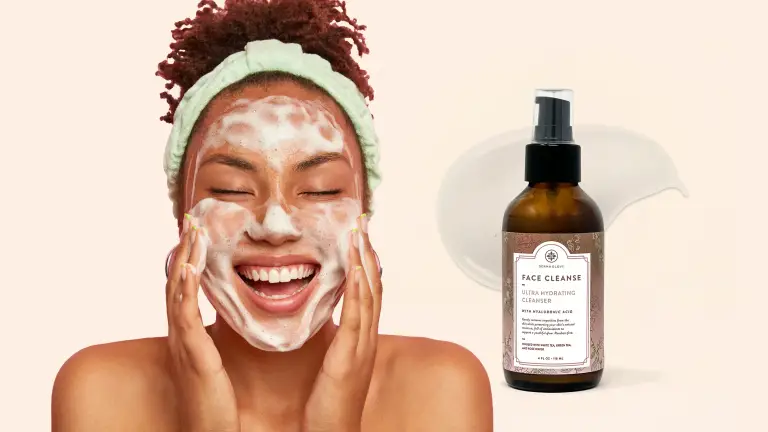 Washing Face with DERMAGLOVE's Face Cleanse. A great way to avoid excessive sanitization.