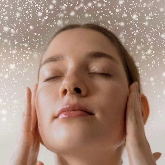 Woman preparing your face for winter skin protection.