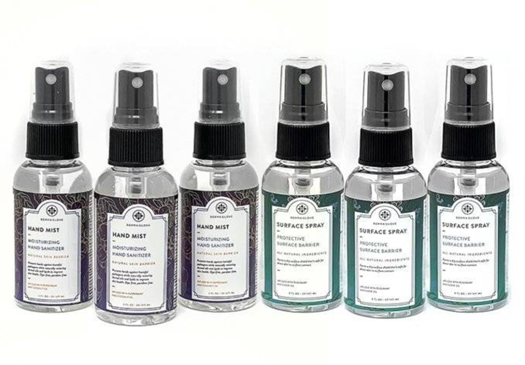 DERMAGLOVE spray bottles, Surface Spray and Hand Mist. Great for disinfecting high touch surfaces.