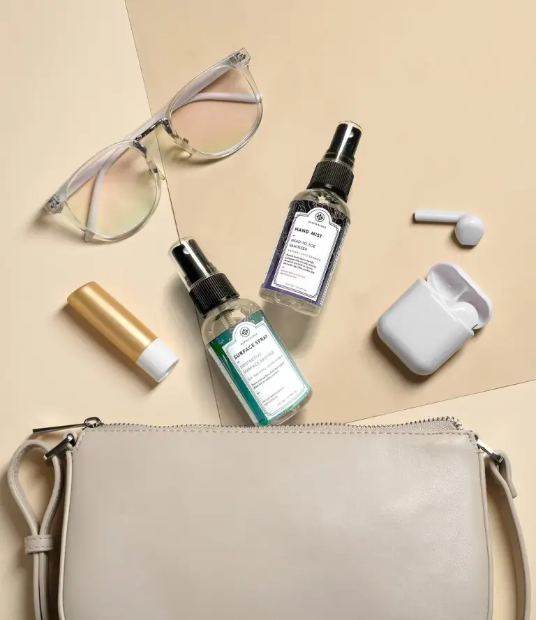 DERMAGLOVE spray bottles that you can use to disinfect high-touch surfaces.